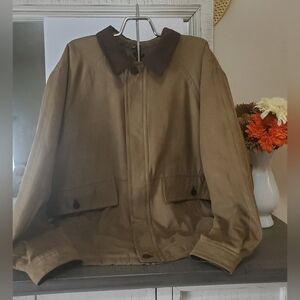 Consensus Outerwear Men's Brown Jacket with Dark Collar